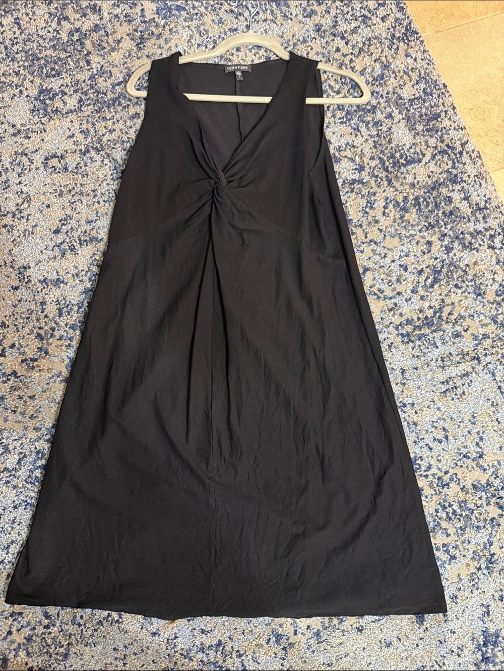 Frank & Eileen Black Sleeveless Twist-Front Midi Dress